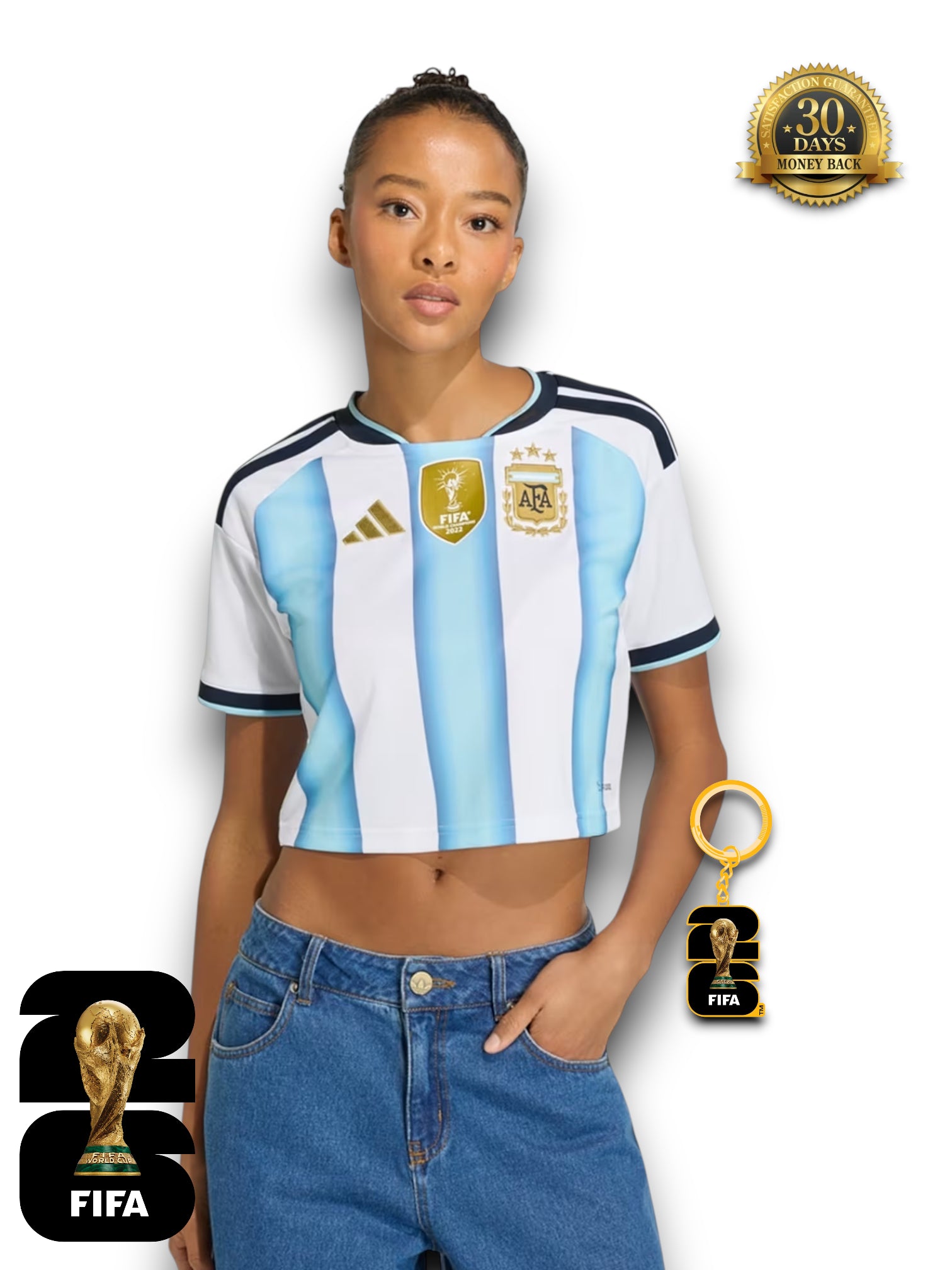 Argentina World Cup 2026 Cropped - Women's