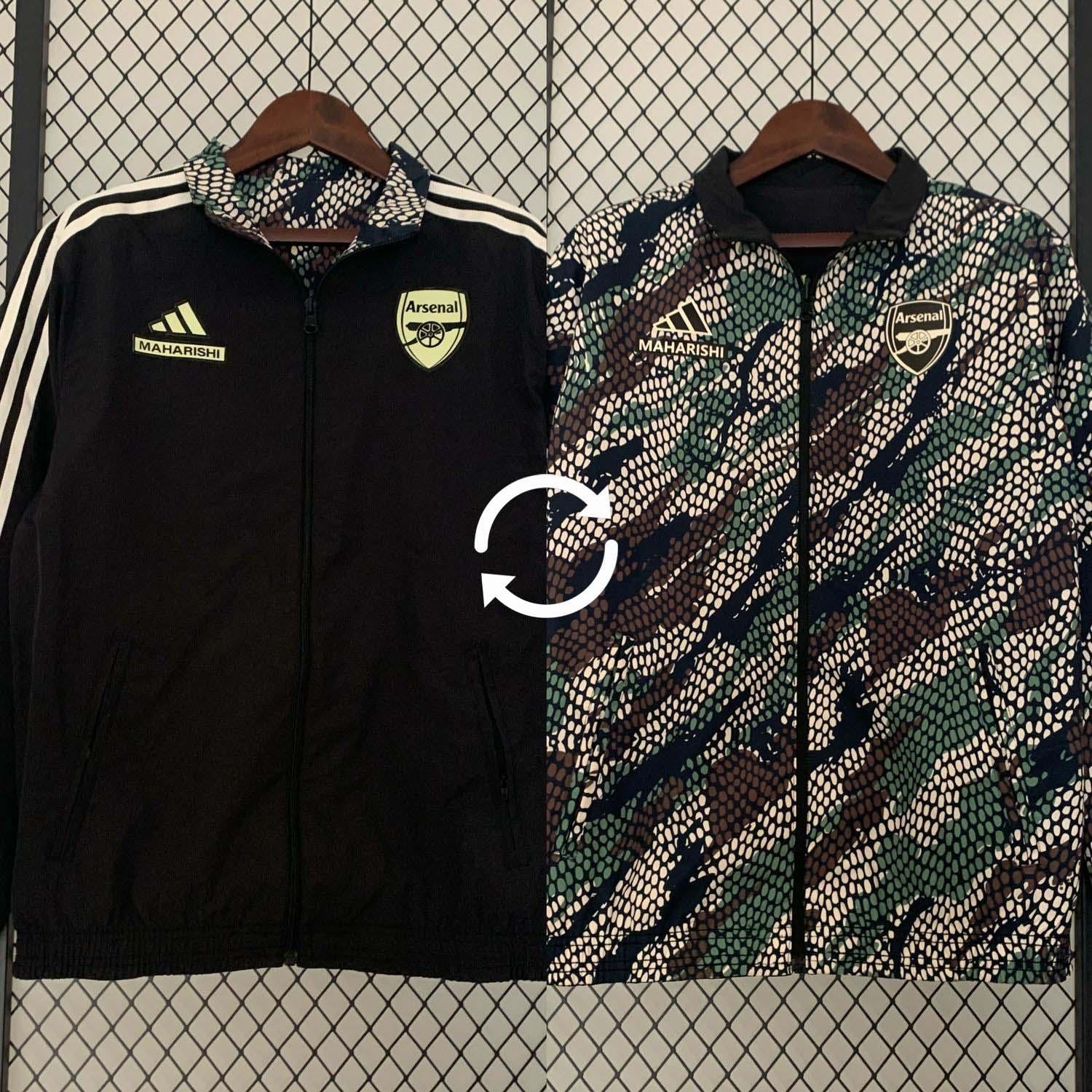 Arsenal 23/24 Windbreaker Reversible Black and Green