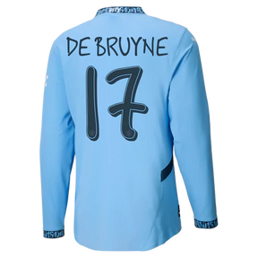 #17 De Bruyne Manchester City Home Jersey 2024/2025 Long Sleeve