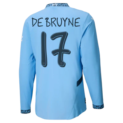 #17 De Bruyne Manchester City Home Jersey 2024/2025 Long Sleeve