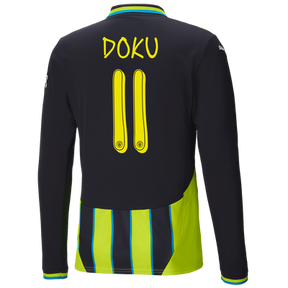 #11 Doku Manchester City Away Jersey 2024/2025 Long Sleeve