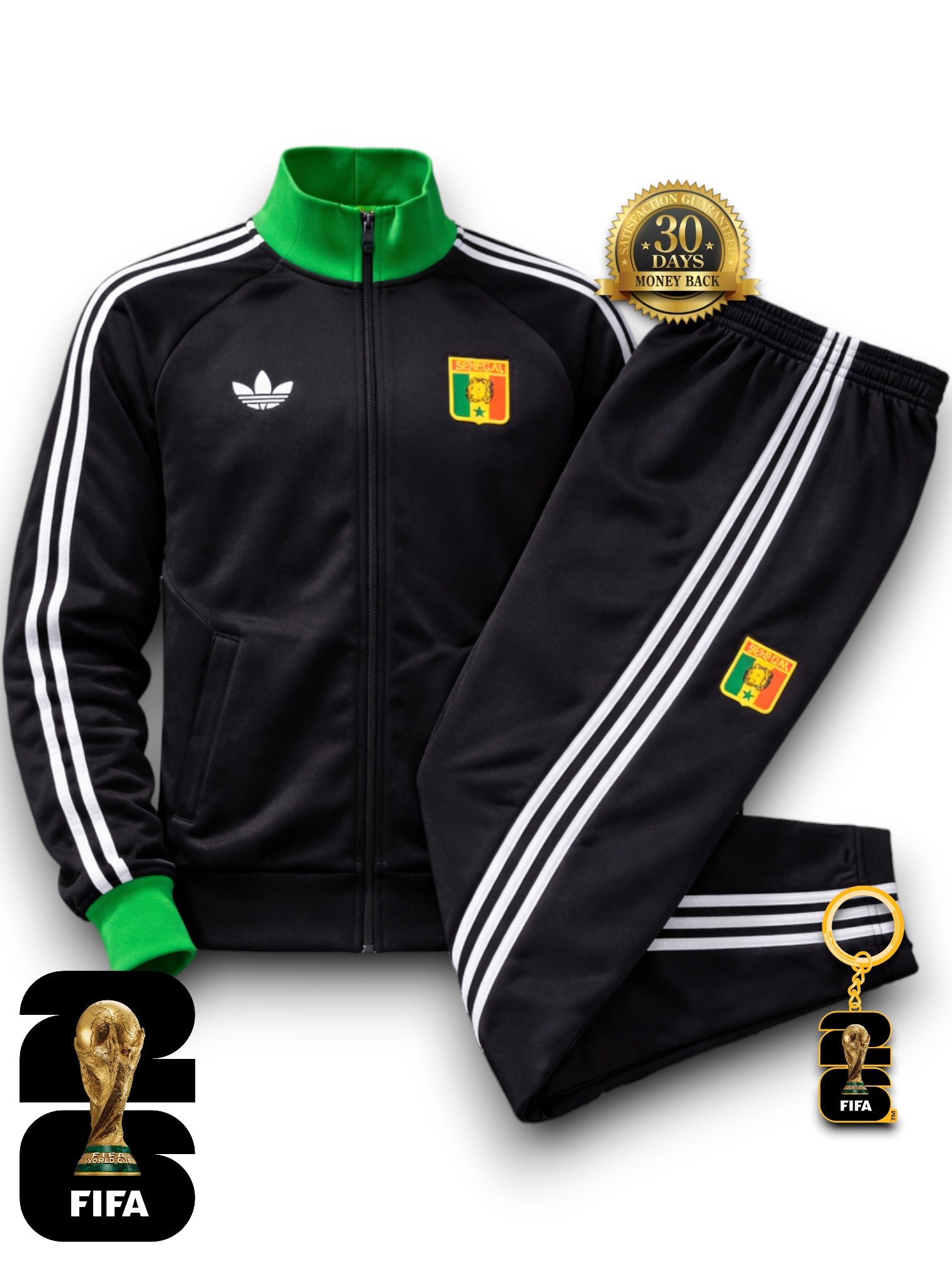 Senegal World Cup 2026 Hoodie TrackSuit Black Jacket