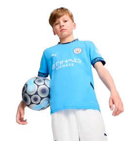 Kids Manchester City Home Kit 2024/2025 - White Blue