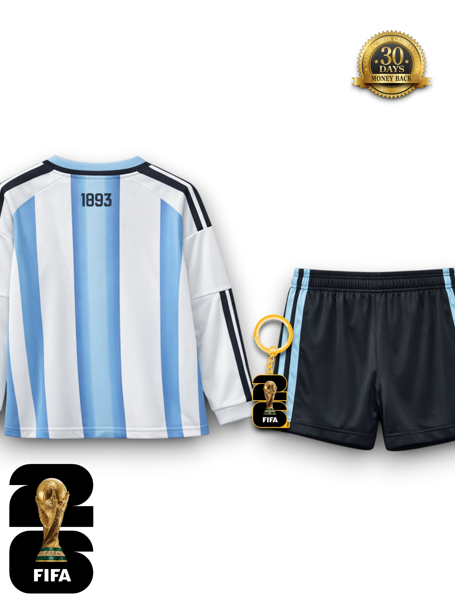 Kit Kids Argentina World Cup 2026 Jersey - Long Sleeve