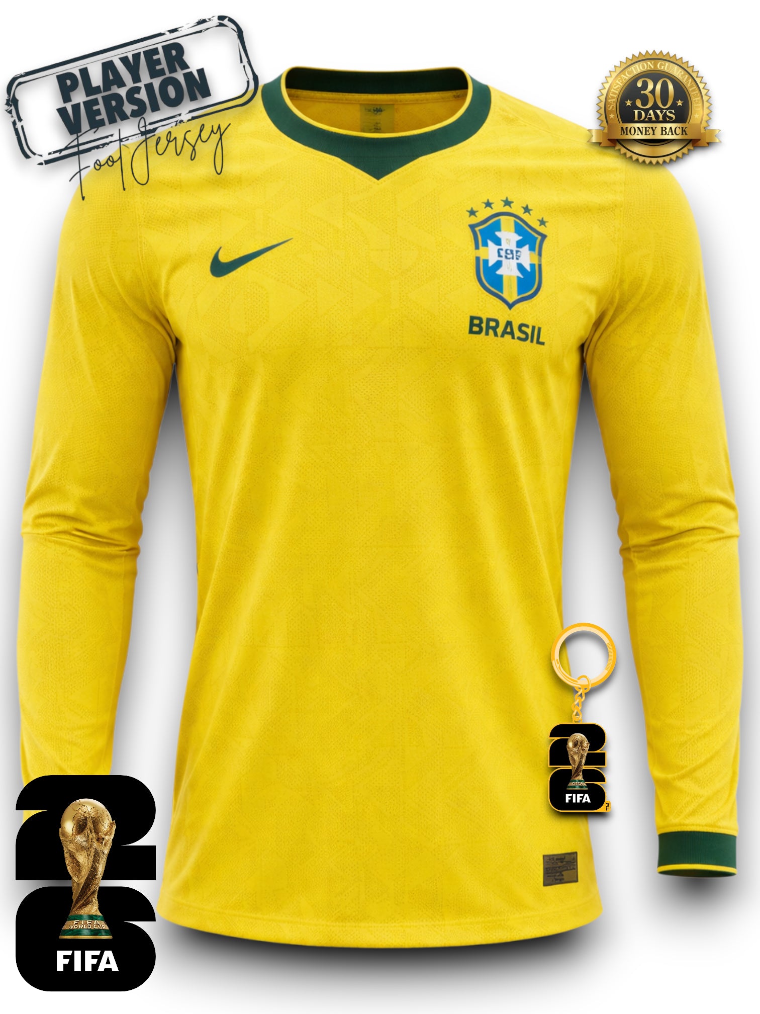 Brazil World Cup 2026 Jersey Player Version - Long Sleeve