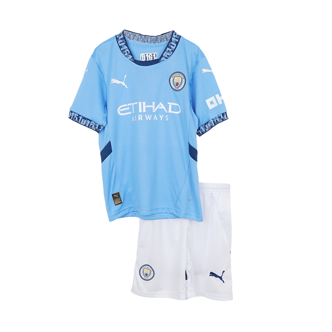 Kids Manchester City Home Kit 2024/2025 - White Blue