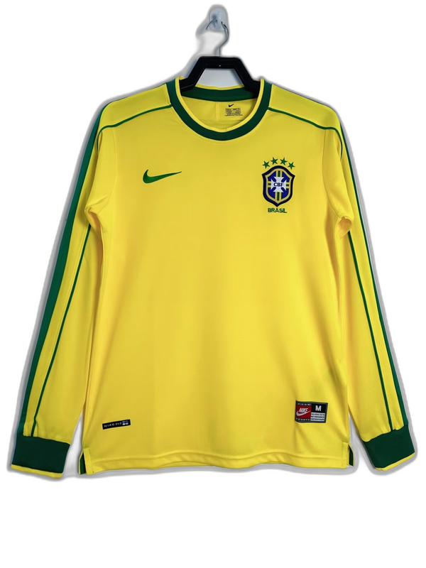 Brazil 1998 Home Jersey - Long Sleeve Retro Version
