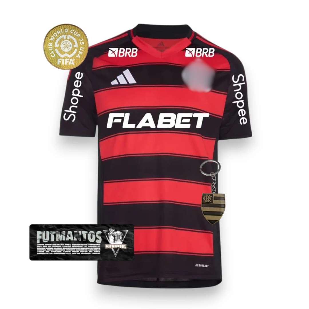 Jersey Flamengo CRF I 25/26 - Super Mundial - Com Patrocínios