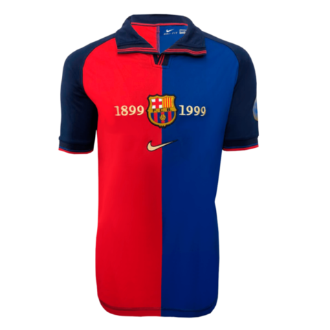 Barcelona 100 Years Retro Shirt 1999 Blue and Claret - Nike