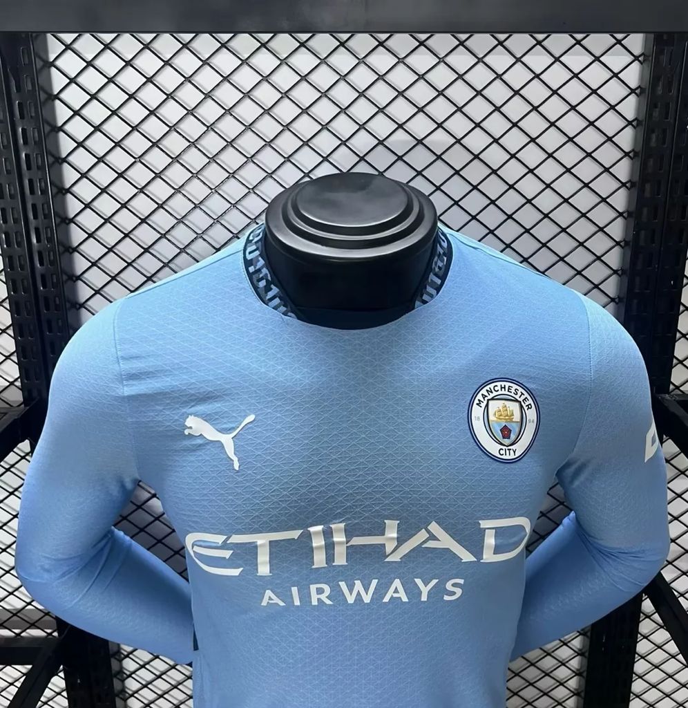 Manchester City Player Home Jersey 2024/2025 Long Sleeve