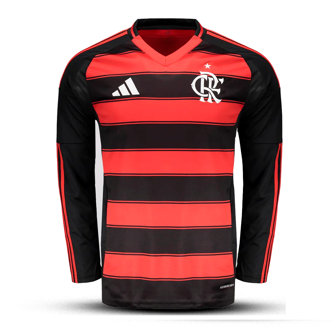 Camisa Flamengo Manga Longa 2025 - Personalização e Patch Copa do Brasil GRÁTIS 🎁