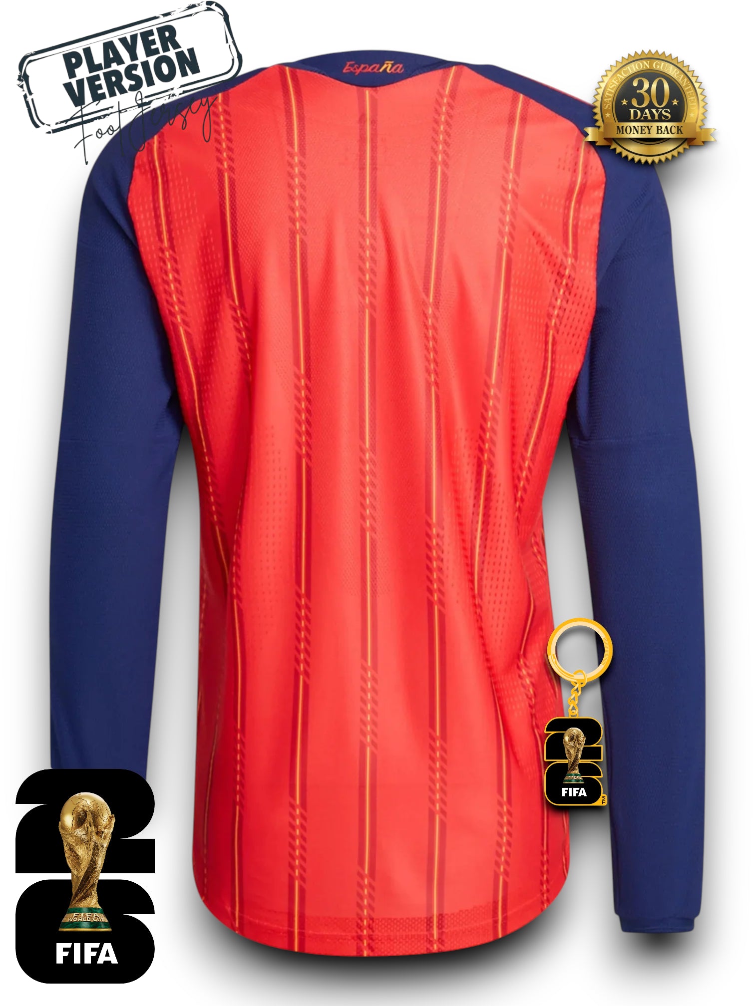 Spain World Cup 2026 Jersey Player Version - Long Sleeve