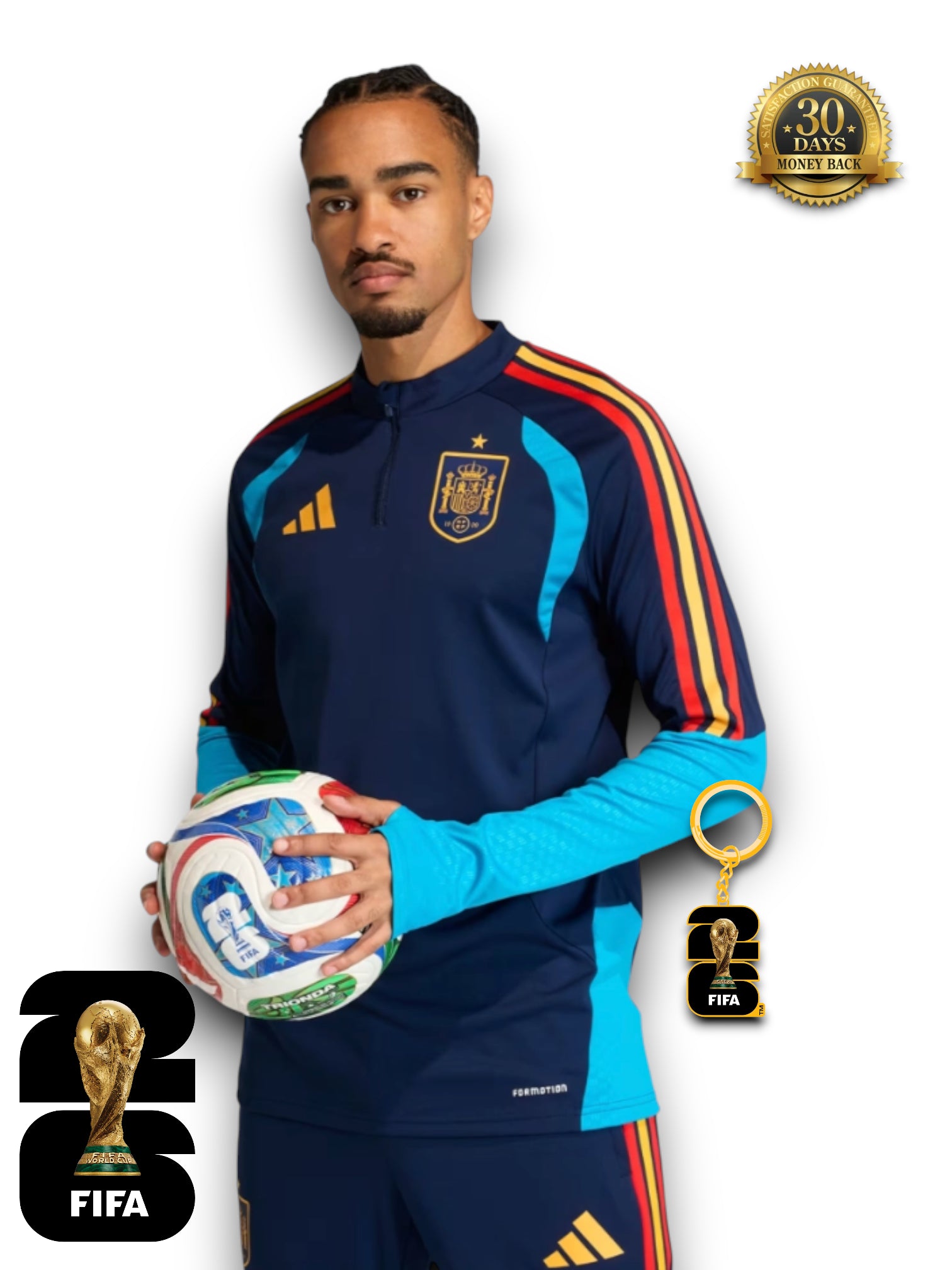 Spain World Cup 2026 Half-Zip Training Suit Set Royal Blue